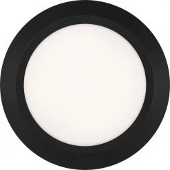 Verge 5.5 in. Earth Black LED Flush Mount with White Acrylic Shade by Quoizel -Quoizel Sales earth black quoizel flush mount lights vrg1605ek 44 1000