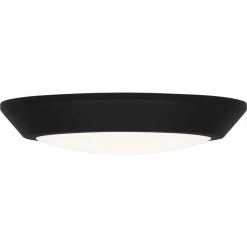 Verge 5.5 in. Earth Black LED Flush Mount with White Acrylic Shade by Quoizel -Quoizel Sales earth black quoizel flush mount lights vrg1605ek 4f 1000
