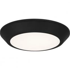 Verge 5.5 in. Earth Black LED Flush Mount with White Acrylic Shade by Quoizel
