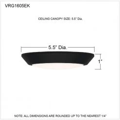 Verge 5.5 in. Earth Black LED Flush Mount with White Acrylic Shade by Quoizel -Quoizel Sales earth black quoizel flush mount lights vrg1605ek 76 1000