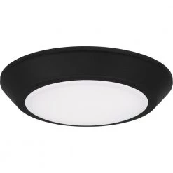Verge 5.5 in. Earth Black LED Flush Mount with White Acrylic Shade by Quoizel -Quoizel Sales earth black quoizel flush mount lights vrg1605ek c3 1000