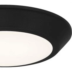Verge 5.5 in. Earth Black LED Flush Mount with White Acrylic Shade by Quoizel -Quoizel Sales earth black quoizel flush mount lights vrg1605ek fa 1000