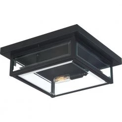 Westover 2-Light Earth Black Flush Mount with Clear Beveled Glass by Quoizel -Quoizel Sales earth black quoizel flush mount lights wvr1312ek 4f 1000