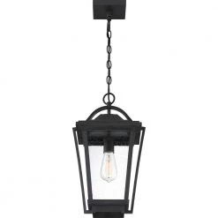 Dunham 1-Light Earth Black Outdoor Pendant Light by Quoizel -Quoizel Sales earth black quoizel outdoor pendant lights drs1911ek 1f 1000