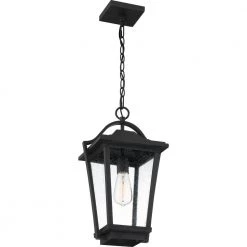 Dunham 1-Light Earth Black Outdoor Pendant Light by Quoizel -Quoizel Sales earth black quoizel outdoor pendant lights drs1911ek 4f 1000