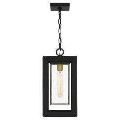 Infinger 9 in. 1-Light Earth Black Outdoor Pendant-Light with Clear Seeded Glass by Quoizel 12 Infinger 9 in. 1-Light Earth Black Outdoor Pendant-Light with Clear Seeded Glass by Quoizel -Quoizel Sales earth black quoizel outdoor pendant lights inf1909ek 4f 1000