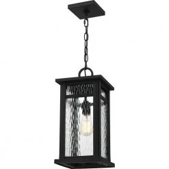 Moira 8.25 in. 1-Light Earth Black Outdoor Pendant-Light with Clear Water Glass by Quoizel 16 Moira 8.25 in. 1-Light Earth Black Outdoor Pendant-Light with Clear Water Glass by Quoizel -Quoizel Sales earth black quoizel outdoor pendant lights moi1908ek 1f 1000