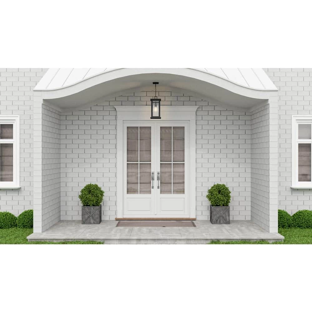 Moira 8.25 in. 1-Light Earth Black Outdoor Pendant-Light with Clear Water Glass by Quoizel 11 Moira 8.25 in. 1-Light Earth Black Outdoor Pendant-Light with Clear Water Glass by Quoizel - Image 9