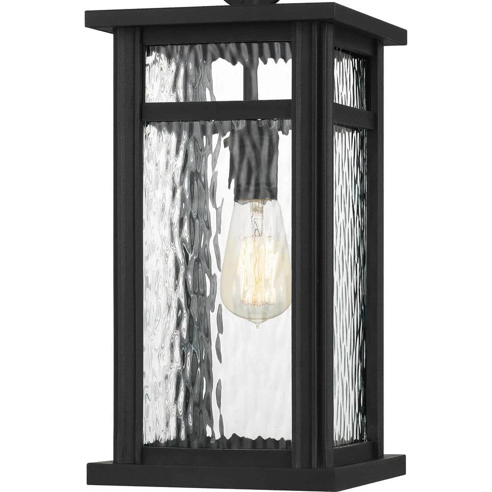 Moira 8.25 in. 1-Light Earth Black Outdoor Pendant-Light with Clear Water Glass by Quoizel 9 Moira 8.25 in. 1-Light Earth Black Outdoor Pendant-Light with Clear Water Glass by Quoizel - Image 7