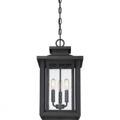 Wakefield 3-Light Black Outdoor Pendant Light by Quoizel -Quoizel Sales earth black quoizel outdoor pendant lights wkf1911ek 44 1000