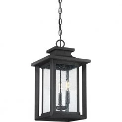 Wakefield 3-Light Black Outdoor Pendant Light by Quoizel -Quoizel Sales earth black quoizel outdoor pendant lights wkf1911ek 4f 1000