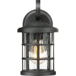 Crusade 1-Light Black Outdoor Wall Lantern Sconce by Quoizel 12 Crusade 1-Light Black Outdoor Wall Lantern Sconce by Quoizel -Quoizel Sales earth black quoizel outdoor sconces cse8406ek 4f 1000