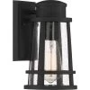 Dunham 1-Light Black Outdoor Wall Lantern Sconce by Quoizel -Quoizel Sales earth black quoizel outdoor sconces dnm8406ek 64 1000
