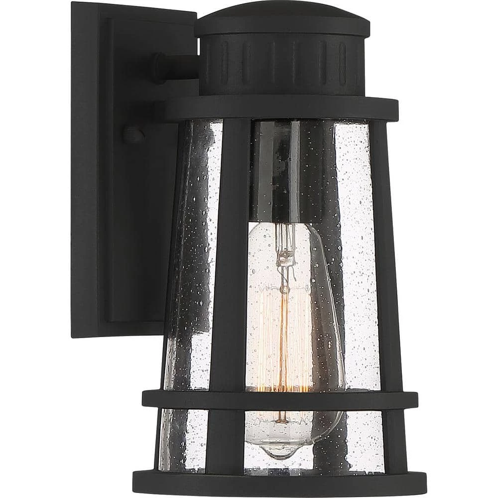 Dunham 1-Light Black Outdoor Wall Lantern Sconce by Quoizel 3 Dunham 1-Light Black Outdoor Wall Lantern Sconce by Quoizel
