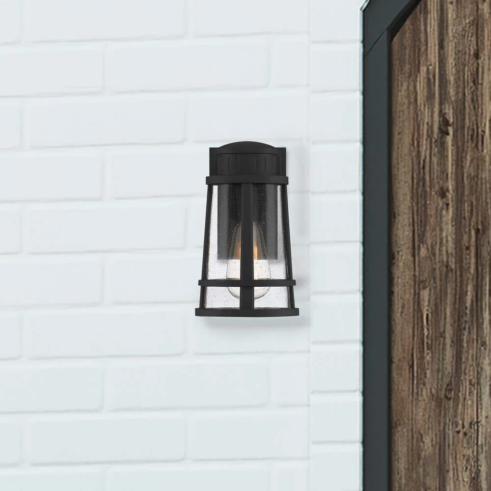 Dunham 1-Light Black Outdoor Wall Lantern Sconce by Quoizel 4 Dunham 1-Light Black Outdoor Wall Lantern Sconce by Quoizel - Image 2