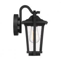 Darius 1-Light Black Outdoor Wall Lantern Sconce by Quoizel -Quoizel Sales earth black quoizel outdoor sconces drs8407ek 1f 1000
