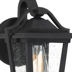 Darius 1-Light Black Outdoor Wall Lantern Sconce by Quoizel -Quoizel Sales earth black quoizel outdoor sconces drs8407ek 40 1000