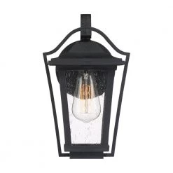 Darius 1-Light Black Outdoor Wall Lantern Sconce by Quoizel -Quoizel Sales earth black quoizel outdoor sconces drs8407ek 4f 1000