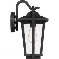 Darius 1-Light Black Outdoor Wall Lantern Sconce by Quoizel -Quoizel Sales earth black quoizel outdoor sconces drs8409ek 1f 1000
