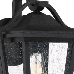 Darius 1-Light Black Outdoor Wall Lantern Sconce by Quoizel -Quoizel Sales earth black quoizel outdoor sconces drs8409ek 40 1000