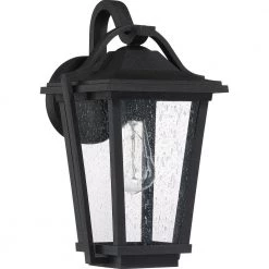 Darius 1-Light Black Outdoor Wall Lantern Sconce by Quoizel -Quoizel Sales earth black quoizel outdoor sconces drs8409ek c3 1000