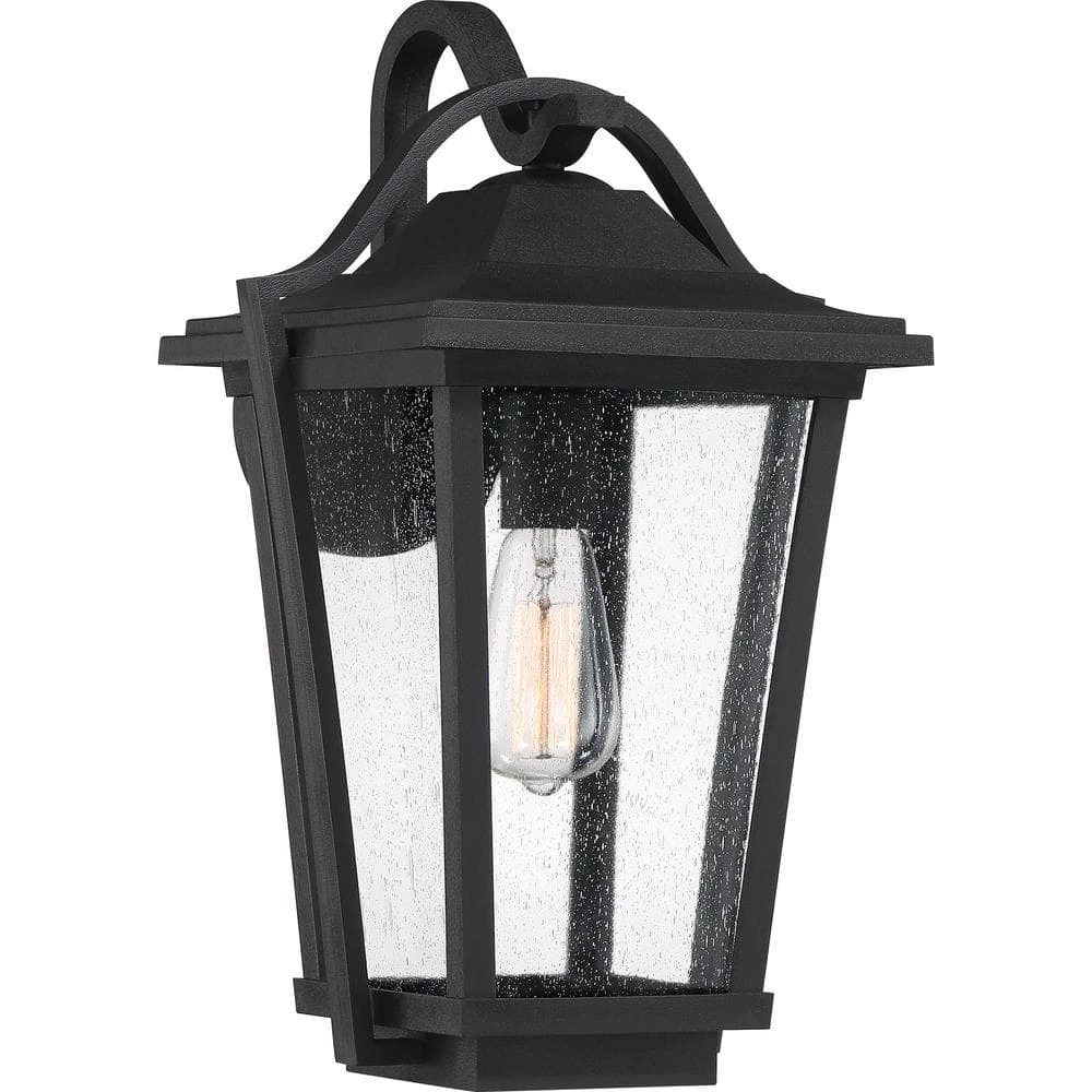 Darius 1-Light Black Outdoor Wall Lantern Sconce by Quoizel 3 Darius 1-Light Black Outdoor Wall Lantern Sconce by Quoizel