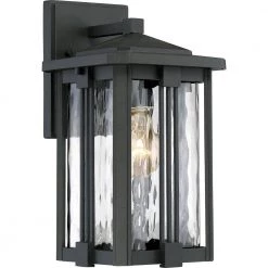Everglade 1-Light Black Outdoor Wall Lantern Sconce by Quoizel