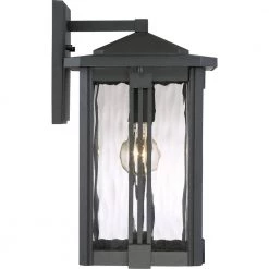 Everglade 1-Light Black Outdoor Wall Lantern Sconce by Quoizel -Quoizel Sales earth black quoizel outdoor sconces evg8409ek 1f 1000