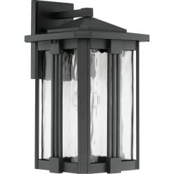 Everglade 1-Light Black Outdoor Wall Lantern Sconce by Quoizel -Quoizel Sales earth black quoizel outdoor sconces evg8409ek c3 1000