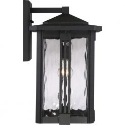 Everglade 1-Light Black Outdoor Wall Lantern Sconce by Quoizel -Quoizel Sales earth black quoizel outdoor sconces evg8411ek 1f 1000