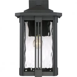 Everglade 1-Light Black Outdoor Wall Lantern Sconce by Quoizel -Quoizel Sales earth black quoizel outdoor sconces evg8411ek 4f 1000