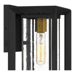 Infinger 7 in. 1-Light Earth Black Outdoor Wall Lantern Sconce with Clear Seeded Glass by Quoizel 17 Infinger 7 in. 1-Light Earth Black Outdoor Wall Lantern Sconce with Clear Seeded Glass by Quoizel -Quoizel Sales earth black quoizel outdoor sconces inf8407ek 44 1000