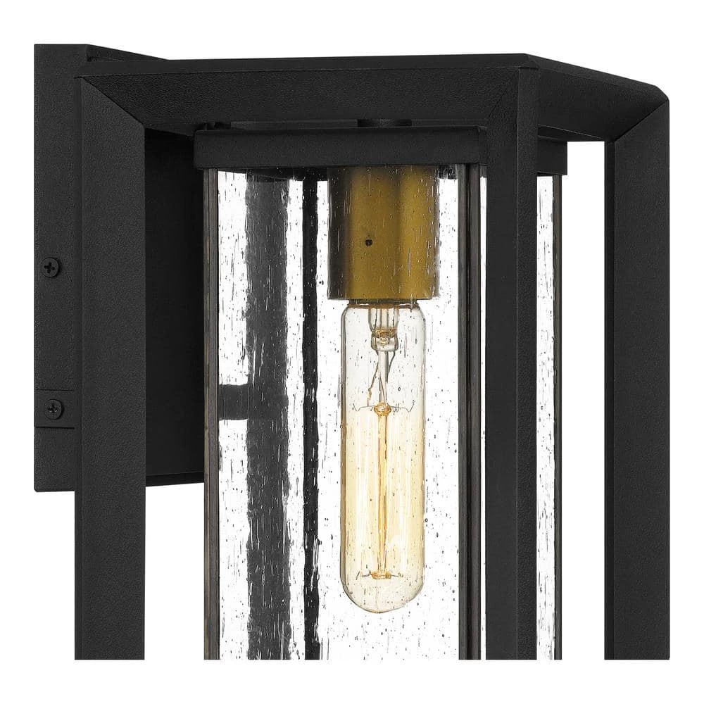 Infinger 7 in. 1-Light Earth Black Outdoor Wall Lantern Sconce with Clear Seeded Glass by Quoizel 10 Infinger 7 in. 1-Light Earth Black Outdoor Wall Lantern Sconce with Clear Seeded Glass by Quoizel - Image 8