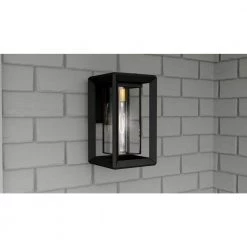 Infinger 9 in. 1-Light Earth Black Outdoor Wall Lantern Sconce with Clear Seeded Glass by Quoizel 12 Infinger 9 in. 1-Light Earth Black Outdoor Wall Lantern Sconce with Clear Seeded Glass by Quoizel -Quoizel Sales earth black quoizel outdoor sconces inf8409ek 40 1000