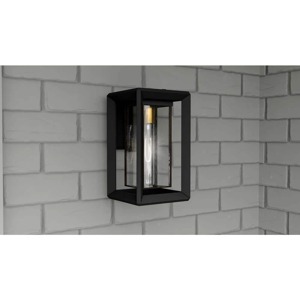 Infinger 9 in. 1-Light Earth Black Outdoor Wall Lantern Sconce with Clear Seeded Glass by Quoizel 5 Infinger 9 in. 1-Light Earth Black Outdoor Wall Lantern Sconce with Clear Seeded Glass by Quoizel - Image 3