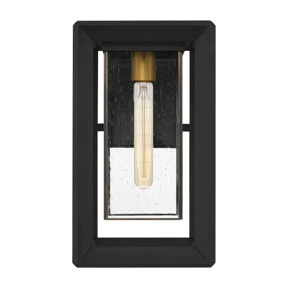 Infinger 9 in. 1-Light Earth Black Outdoor Wall Lantern Sconce with Clear Seeded Glass by Quoizel 8 Infinger 9 in. 1-Light Earth Black Outdoor Wall Lantern Sconce with Clear Seeded Glass by Quoizel - Image 6