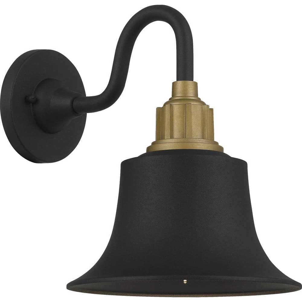 Nocturne 9 in. 1-Light Earth Black Outdoor Wall Lantern Sconce by Quoizel 3 Nocturne 9 in. 1-Light Earth Black Outdoor Wall Lantern Sconce by Quoizel