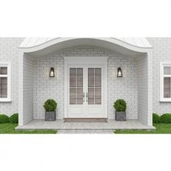 O'Leary 6 in. 1-Light Earth Black Outdoor Wall Lantern Sconce with Clear Glass by Quoizel -Quoizel Sales earth black quoizel outdoor sconces oly8406ek e1 1000