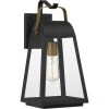 O'Leary 7.5 in. 1-Light Earth Black Outdoor Wall Lantern Sconce with Clear Glass by Quoizel -Quoizel Sales earth black quoizel outdoor sconces oly8408ek 64 1000