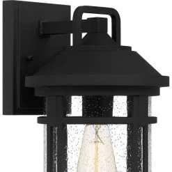Quincy 8.5 in. 1-Light Earth Black Outdoor Wall Lantern Sconce with Clear Seeded Glass by Quoizel 18 Quincy 8.5 in. 1-Light Earth Black Outdoor Wall Lantern Sconce with Clear Seeded Glass by Quoizel -Quoizel Sales earth black quoizel outdoor sconces quy8409ek 44 1000