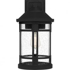 Quincy 8.5 in. 1-Light Earth Black Outdoor Wall Lantern Sconce with Clear Seeded Glass by Quoizel 16 Quincy 8.5 in. 1-Light Earth Black Outdoor Wall Lantern Sconce with Clear Seeded Glass by Quoizel -Quoizel Sales earth black quoizel outdoor sconces quy8409ek 4f 1000
