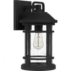 Quincy 8.5 in. 1-Light Earth Black Outdoor Wall Lantern Sconce with Clear Seeded Glass by Quoizel 15 Quincy 8.5 in. 1-Light Earth Black Outdoor Wall Lantern Sconce with Clear Seeded Glass by Quoizel -Quoizel Sales earth black quoizel outdoor sconces quy8409ek c3 1000