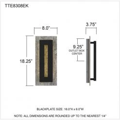 Tate 8 in. Earth Black LED Outdoor Wall Lantern Sconce by Quoizel -Quoizel Sales earth black quoizel outdoor sconces tte8308ek fa 1000