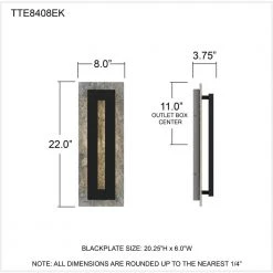 Tate 8 in. Earth Black LED Outdoor Wall Lantern Sconce by Quoizel -Quoizel Sales earth black quoizel outdoor sconces tte8408ek fa 1000