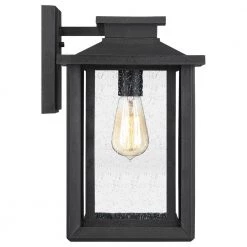 Wakefield 1-Light Earth Black Outdoor Wall Lantern Sconce by Quoizel -Quoizel Sales earth black quoizel outdoor sconces wkf8409ek 1f 1000