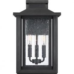 Wakefield 1-Light Earth Black Outdoor Wall Lantern Sconce by Quoizel -Quoizel Sales earth black quoizel outdoor sconces wkf8411ek 4f 1000