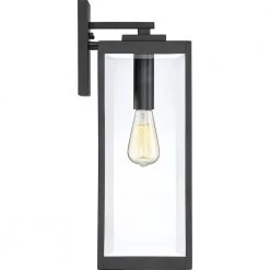 Westover 1-Light Earth Black Outdoor Wall Lantern Sconce by Quoizel -Quoizel Sales earth black quoizel outdoor sconces wvr8407ek 1f 1000