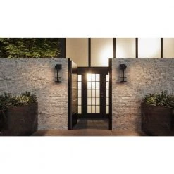 Wynn 1-Light Earth Black Outdoor Wall Lantern Sconce by Quoizel -Quoizel Sales earth black quoizel outdoor sconces wyn8406ek 31 1000