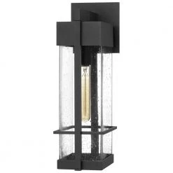 Wynn 1-Light Earth Black Outdoor Wall Lantern Sconce by Quoizel -Quoizel Sales earth black quoizel outdoor sconces wyn8406ek 40 1000