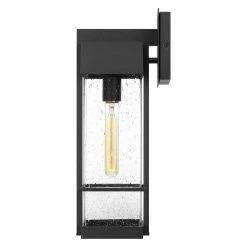 Wynn 1-Light Earth Black Outdoor Wall Lantern Sconce by Quoizel -Quoizel Sales earth black quoizel outdoor sconces wyn8406ek c3 1000